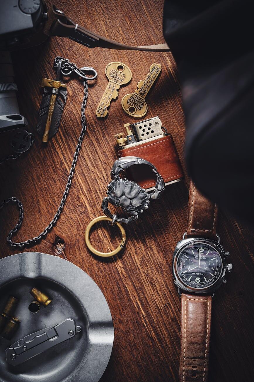 crab key ring on table