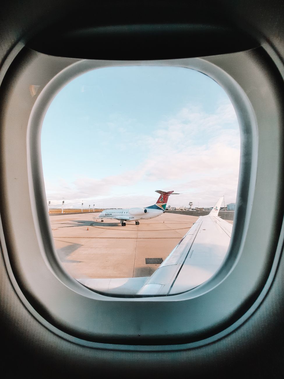 airport view from the airplane window